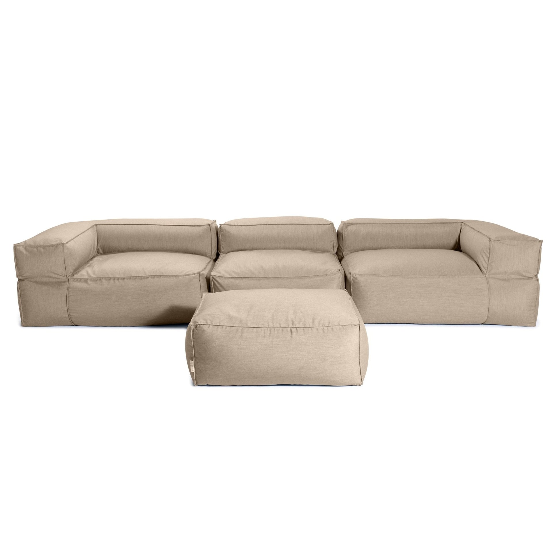 Jaxx Baya 4 Piece Outdoor Sofa with Ottoman - Luxurious European Style Soft Seating (19058) - SchoolOutlet