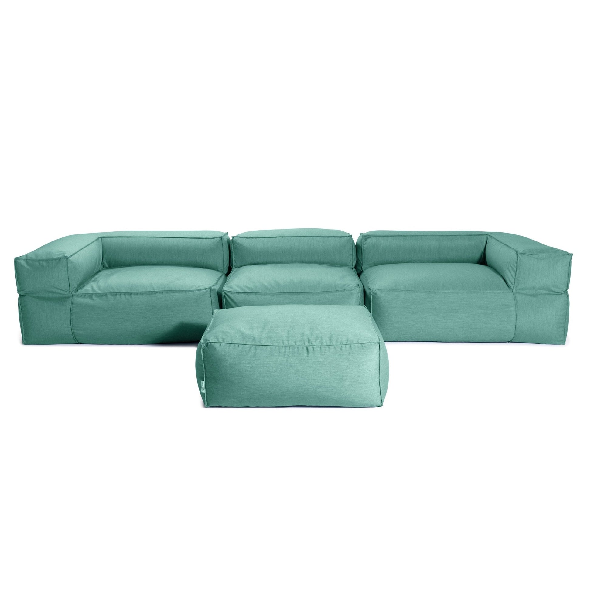 Jaxx Baya 4 Piece Outdoor Sofa with Ottoman - Luxurious European Style Soft Seating (19058) - SchoolOutlet