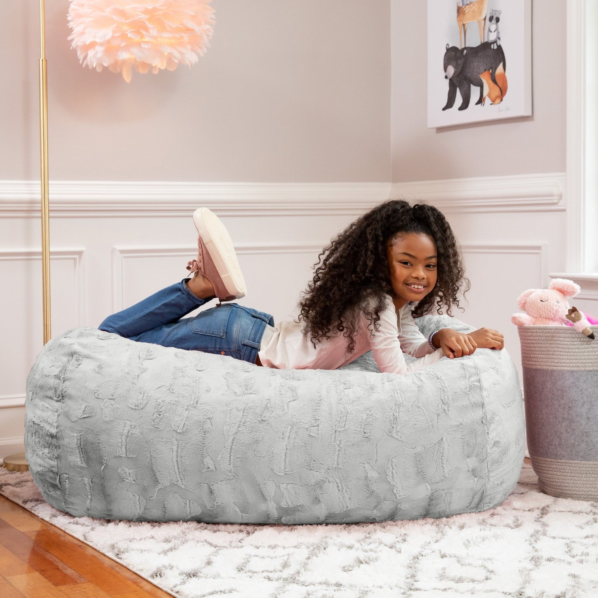 Jaxx Sofa Saxx 4 Foot Bean Bag Couch - Faux Fur (19080) - SchoolOutlet