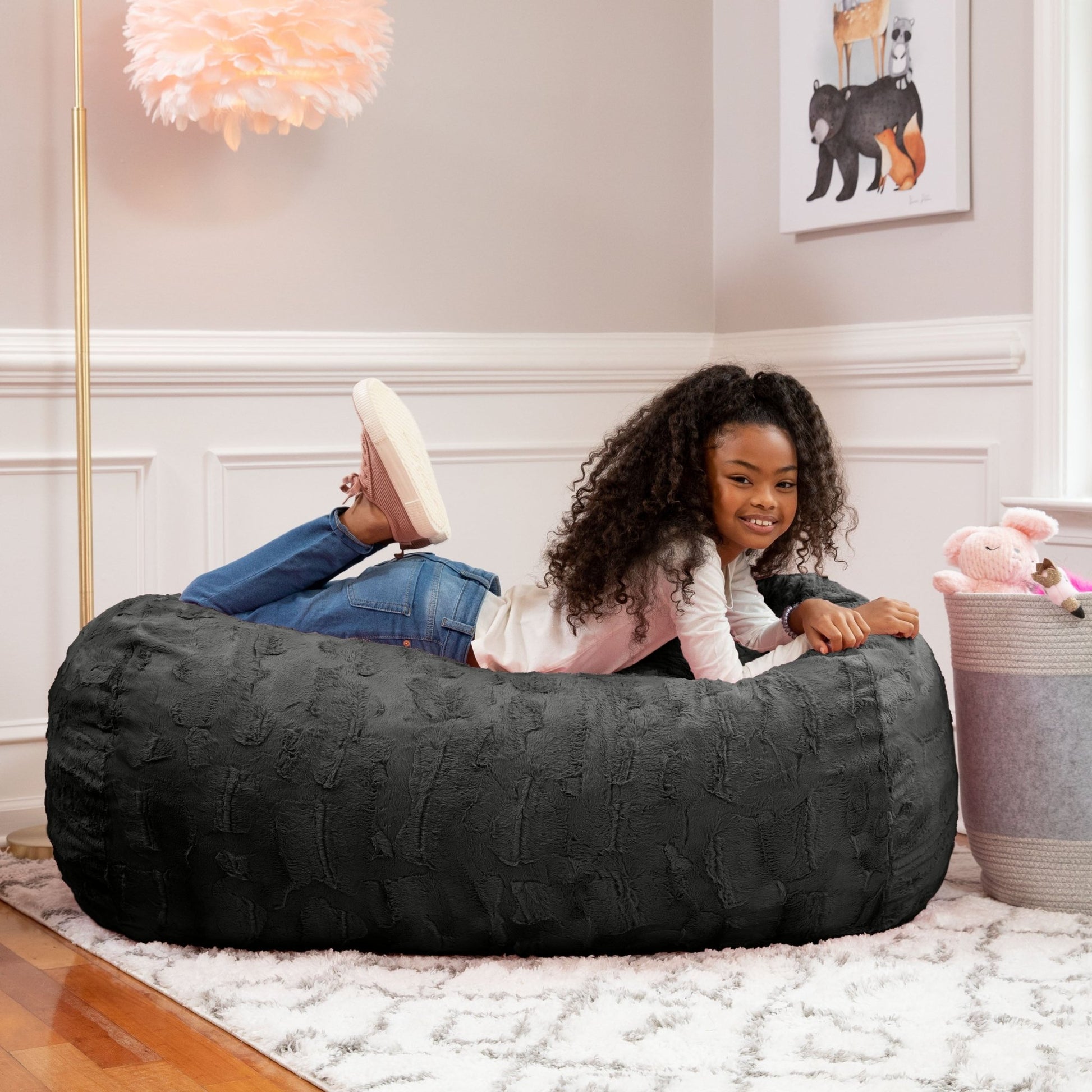 Jaxx Sofa Saxx 4 Foot Bean Bag Couch - Faux Fur (19080) - SchoolOutlet