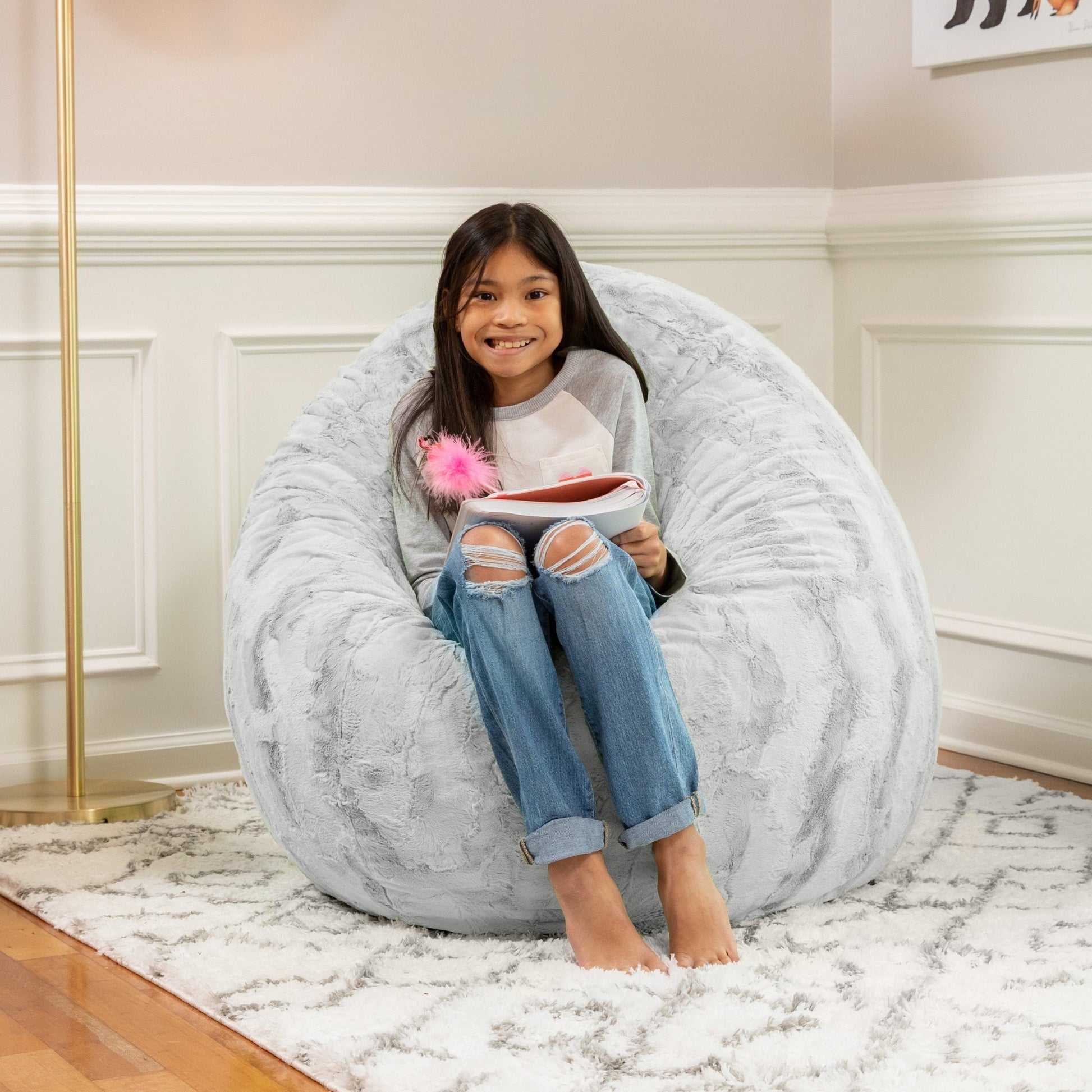 Jaxx Cocoon 4 Foot Bean Bag Chair - Faux Fur (19081) - SchoolOutlet