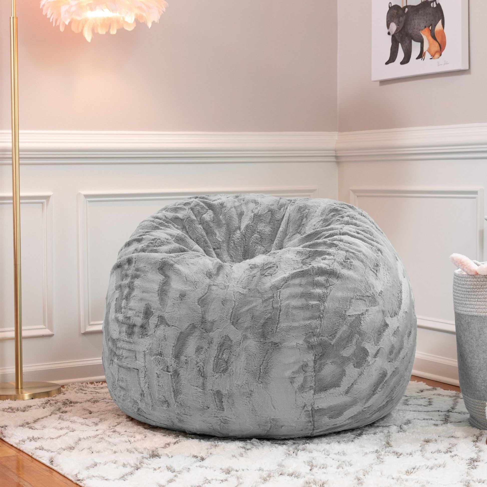 Jaxx Saxx 3 Foot Bean Bag Chair - Faux Fur - Fun Colors (19043) - SchoolOutlet