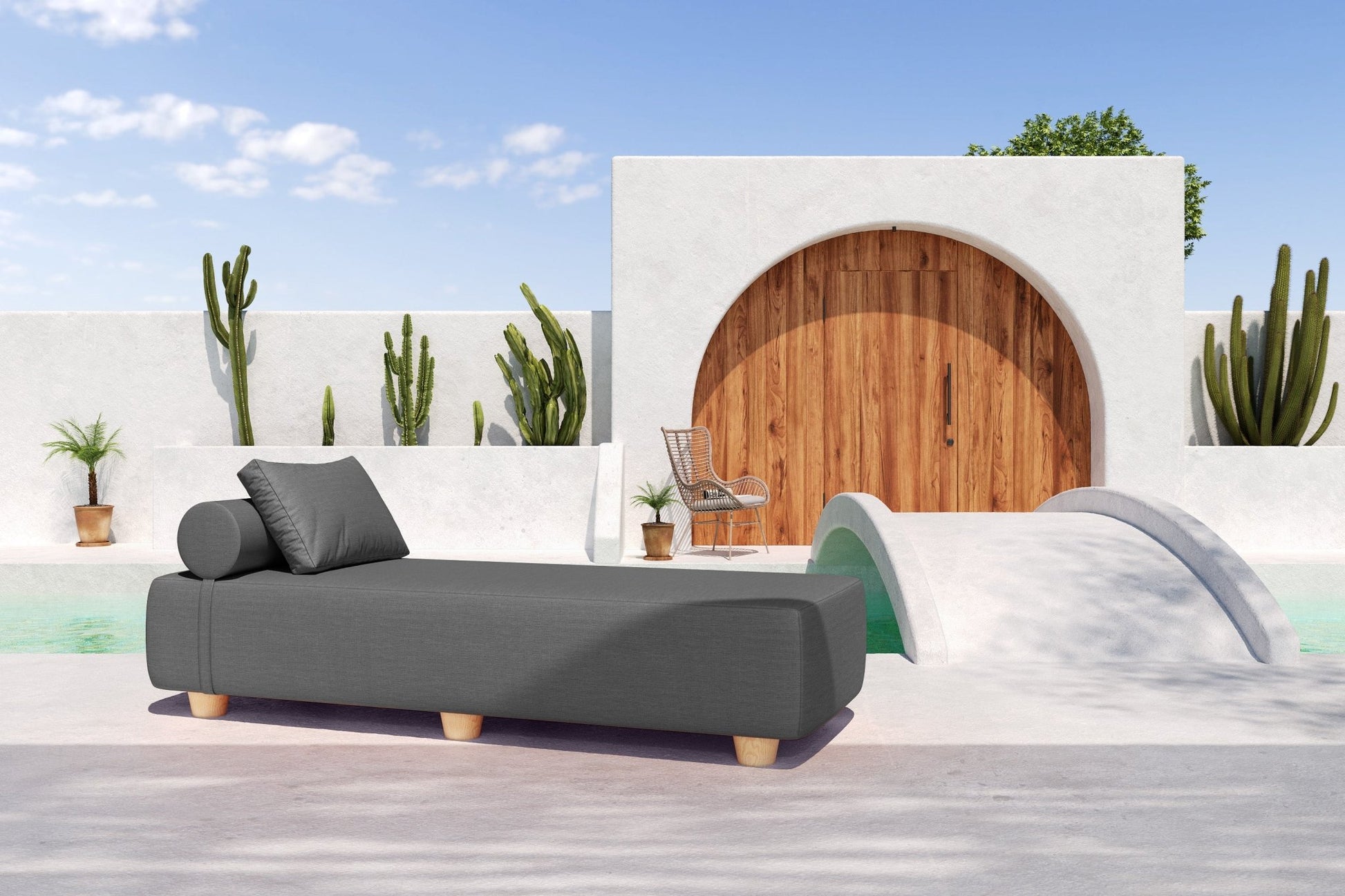 Jaxx Alvy Outdoor Sun Lounger - Luxurious Sunbed with Maple Feet (19240) - SchoolOutlet
