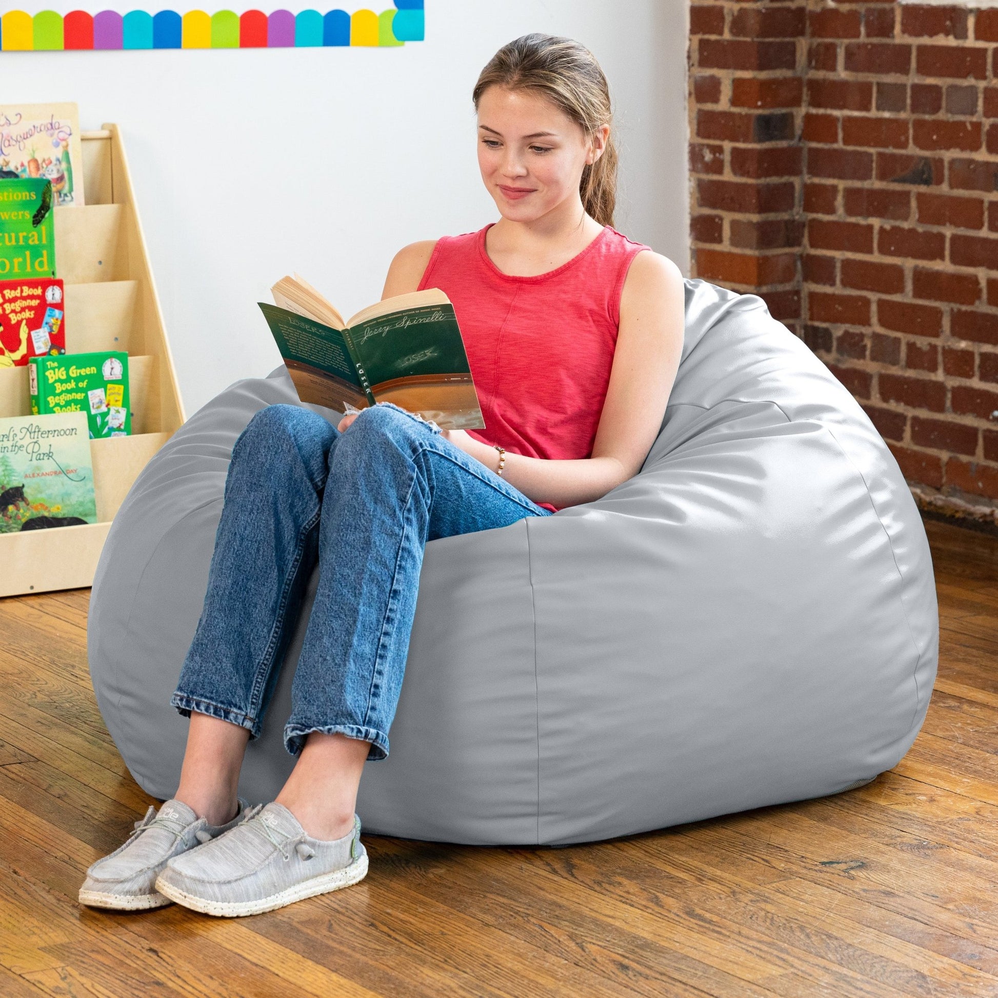 Jaxx Gumdrop Commercial Grade Bean Bag for Educational Environments, Large Size (19333) - SchoolOutlet