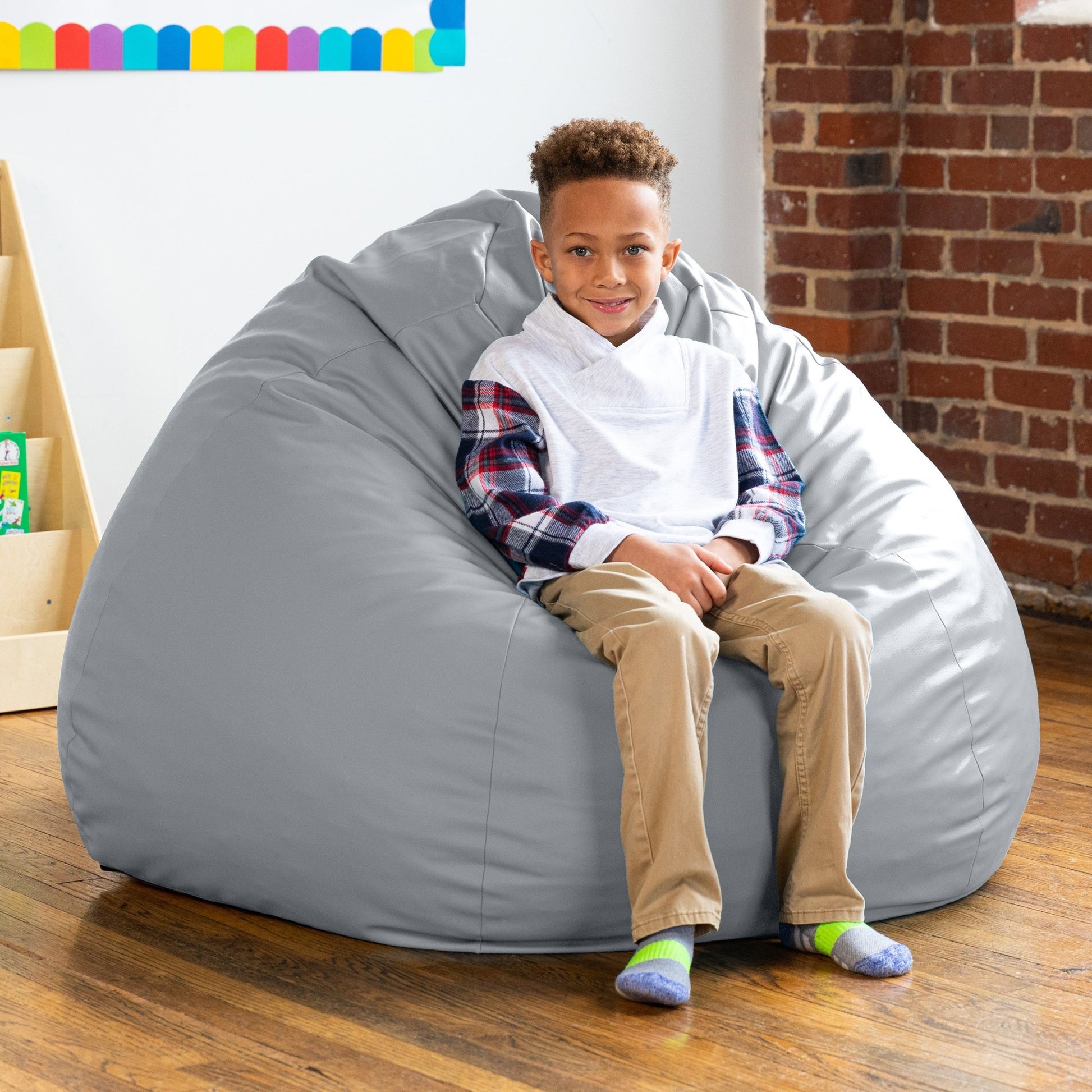 Jaxx Gumdrop Commercial Grade Bean Bag for Educational Environments, Large Size (19333) - SchoolOutlet
