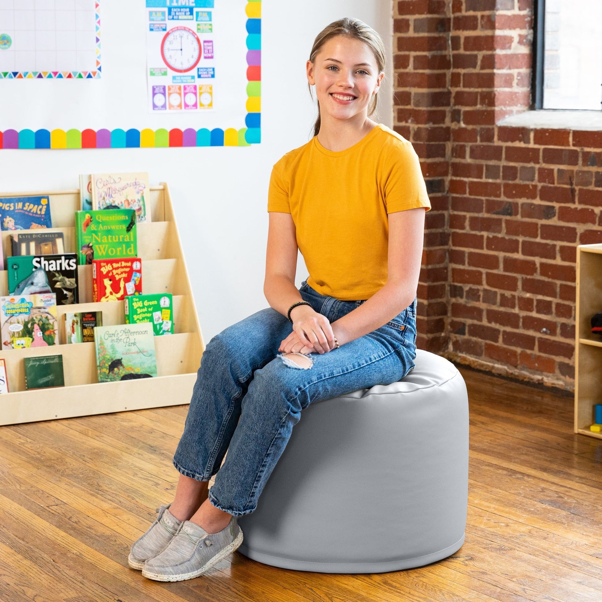 Jaxx Mallo Modular Pouf Classroom Bean Bag Seat - Premium Vinyl (19334) - SchoolOutlet