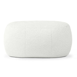 Jaxx Ellis Ottoman Shearling Faux-Lamb Plush Pouf for Modern Interior Design, oval (19385)