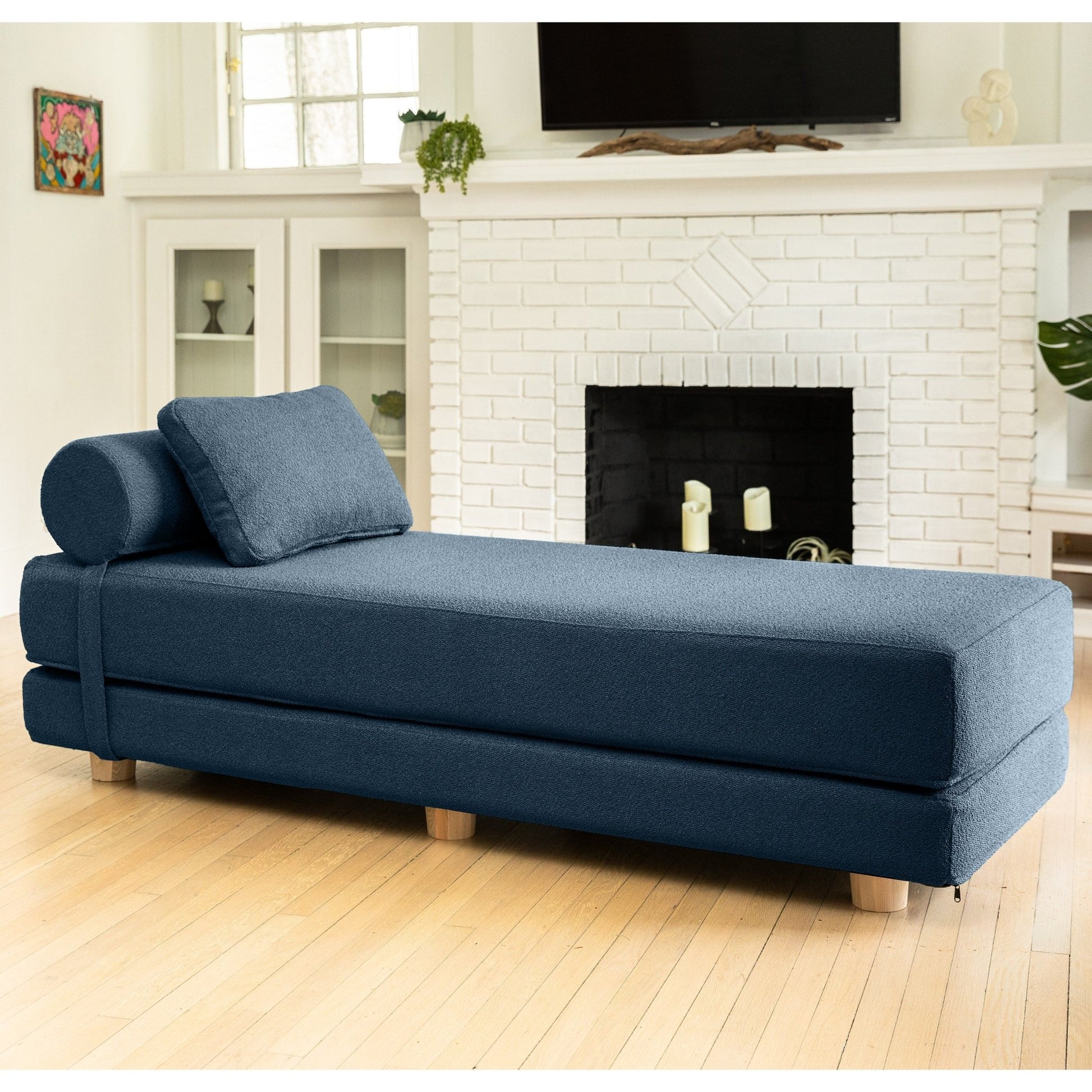 Jaxx Avida Daybed - Fold Out Queen Sleeper - Premium Boucle: Sleek and Modern Lounge for Relaxing and Overnight Guests (19436) - SchoolOutlet