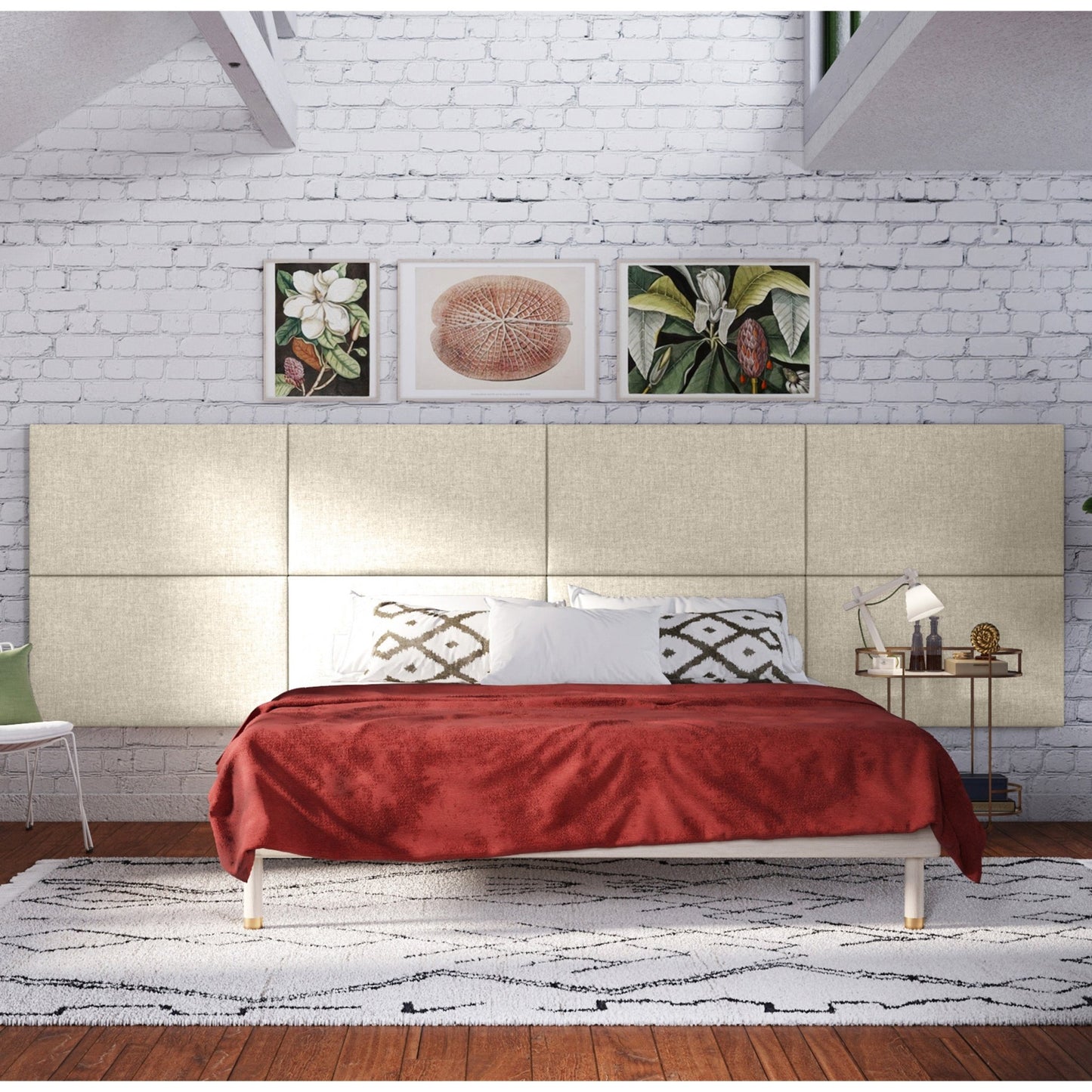 Jaxx Panelist Modern Padded Headboard - Set of 2 Wall Mounted Panels (Each 22.5"H x 38"W) - King Double Tall (19519) - SchoolOutlet