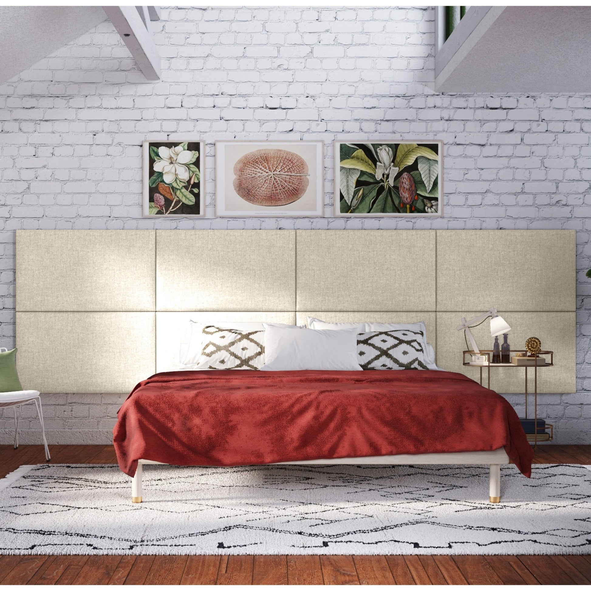 Jaxx Panelist Modern Padded Headboard - Set of 2 Wall Mounted Panels (Each 22.5"H x 38"W) - King Double Tall (19519) - SchoolOutlet