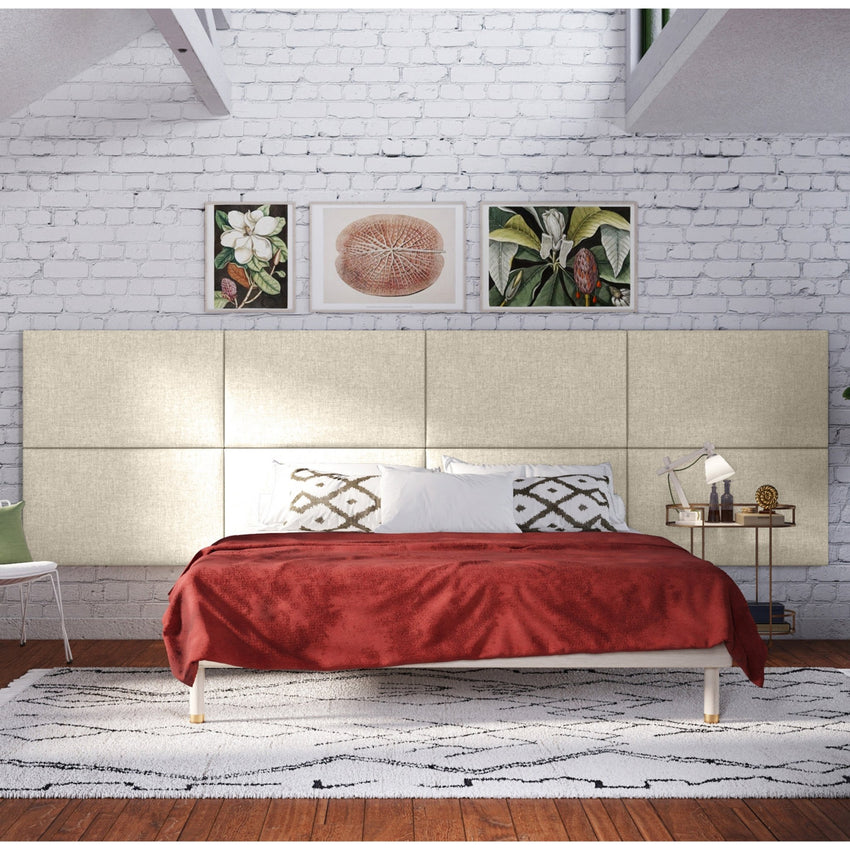 Jaxx Panelist Modern Padded Headboard - Set of 2 Wall Mounted Panels (Each 22.5"H x 38"W) - King Double Tall (19519) - SchoolOutlet