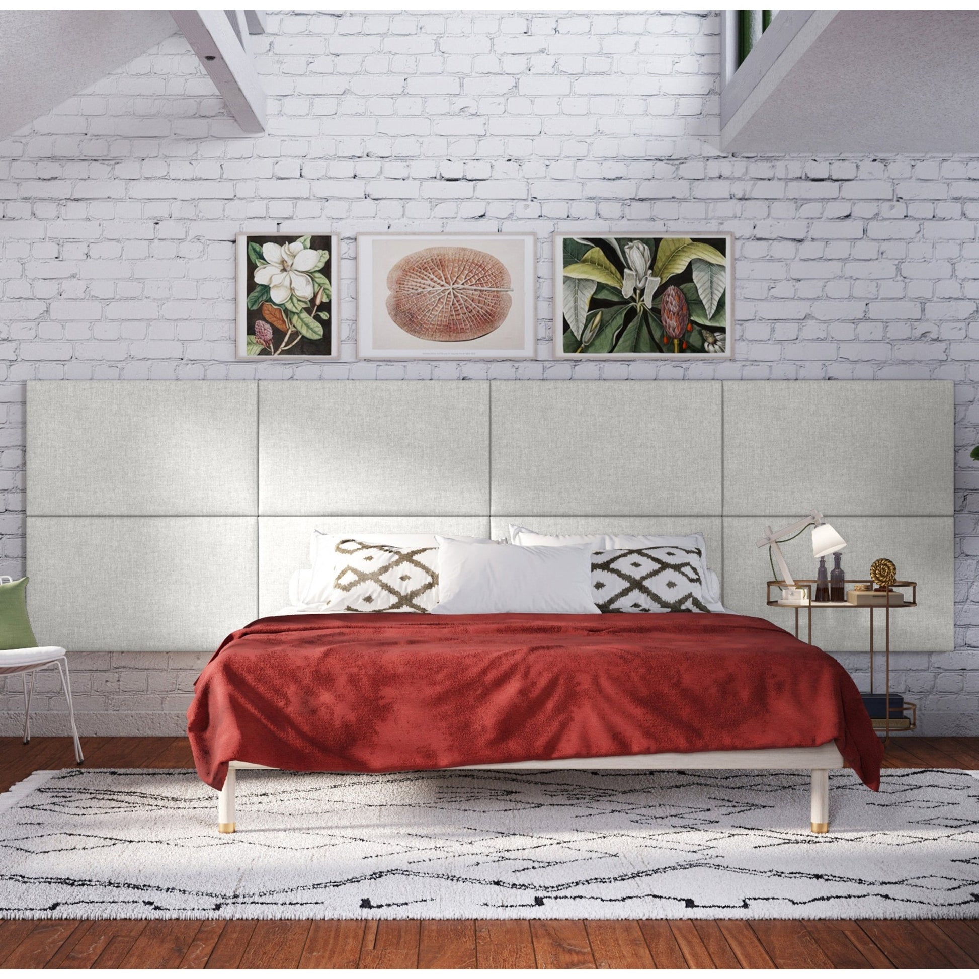 Jaxx Panelist Modern Padded Headboard - Set of 2 Wall Mounted Panels (Each 22.5"H x 38"W) - King Double Tall (19519) - SchoolOutlet