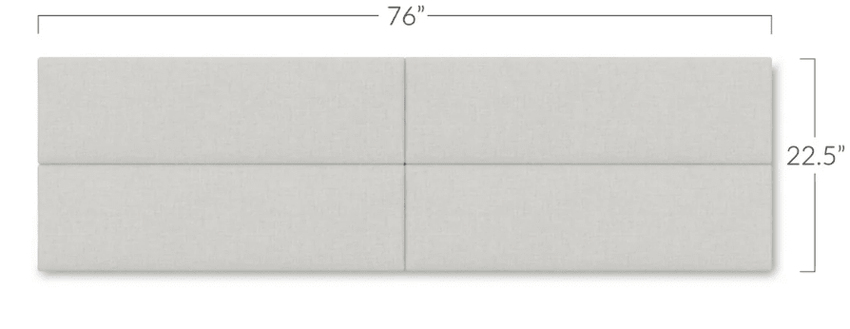 Jaxx Panelist Modern Padded Headboard - Set of 2 Wall Mounted Panels (Each 22.5"H x 38"W) - King Double Tall (19519) - SchoolOutlet