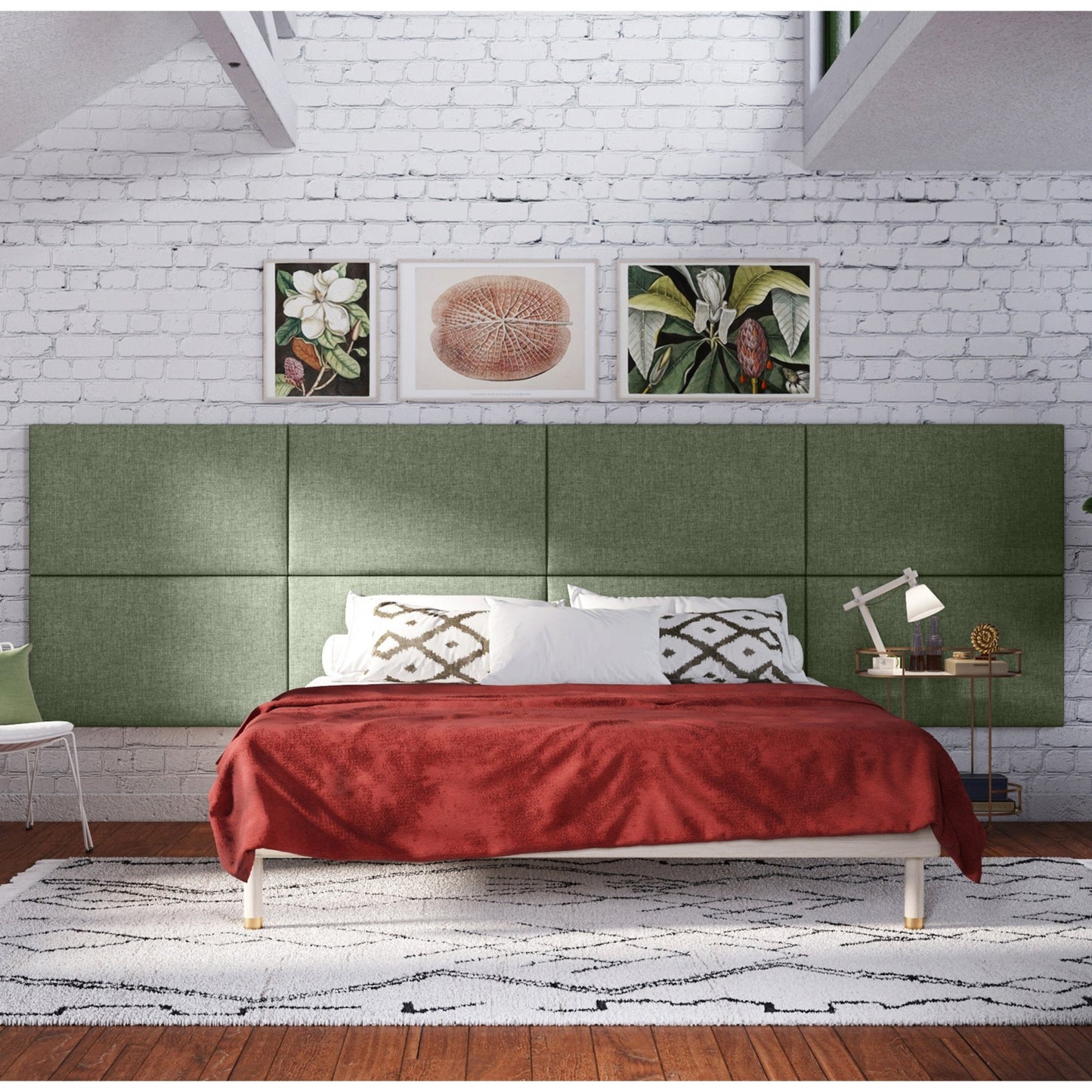 Jaxx Panelist Modern Padded Headboard - Set of 2 Wall Mounted Panels (Each 22.5"H x 38"W) - King Double Tall (19519) - SchoolOutlet