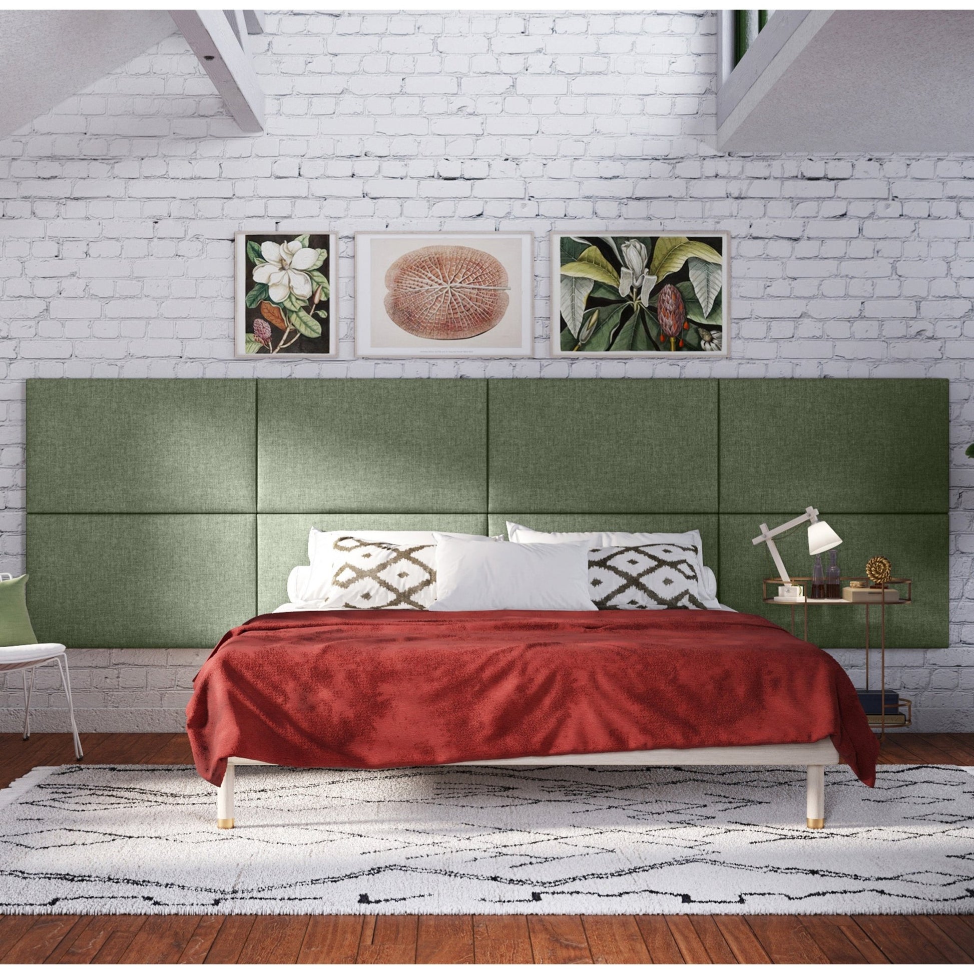 Jaxx Panelist Modern Padded Headboard - Set of 2 Wall Mounted Panels (Each 22.5"H x 38"W) - King Double Tall (19519) - SchoolOutlet