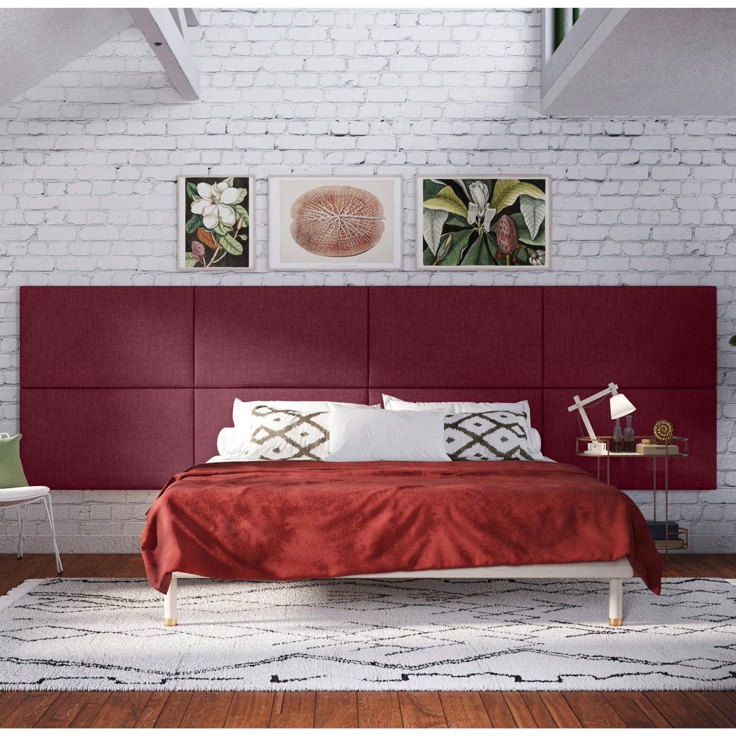 Jaxx Panelist Modern Padded Headboard - Set of 2 Wall Mounted Panels (Each 22.5"H x 38"W) - King Double Tall (19519) - SchoolOutlet