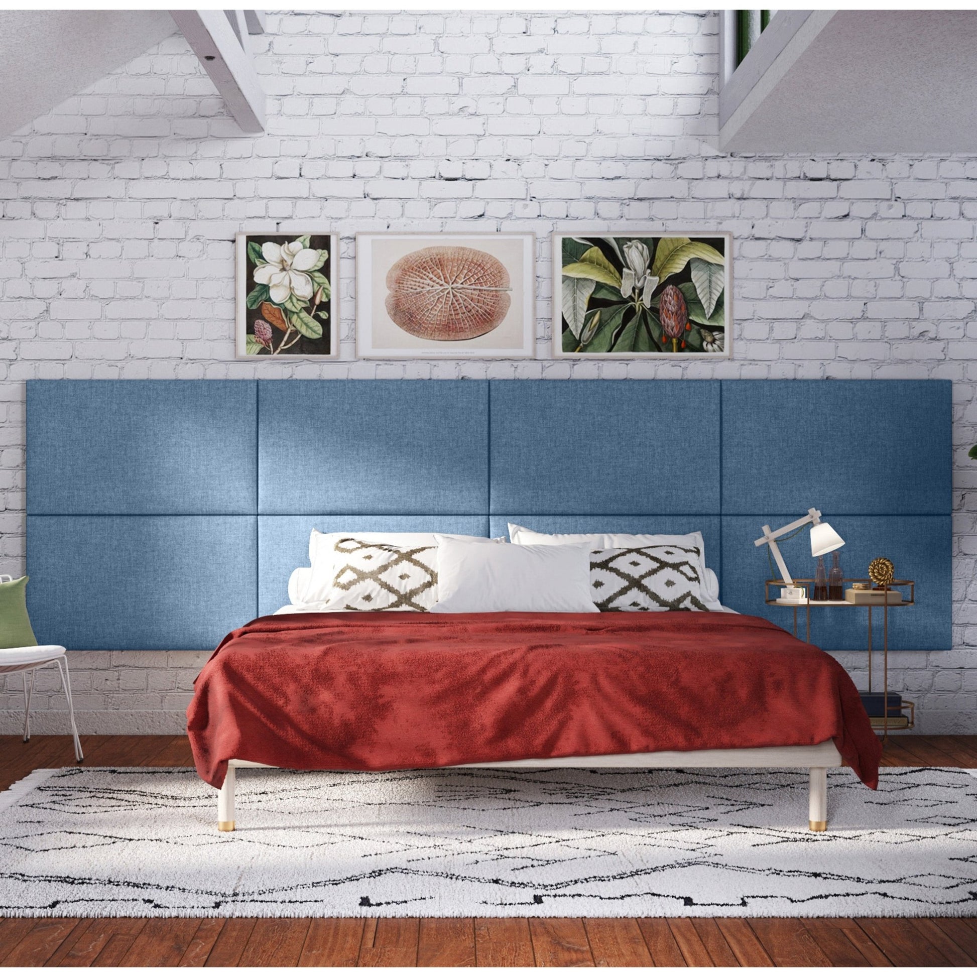 Jaxx Panelist Modern Padded Headboard - Set of 2 Wall Mounted Panels (Each 22.5"H x 38"W) - King Double Tall (19519) - SchoolOutlet