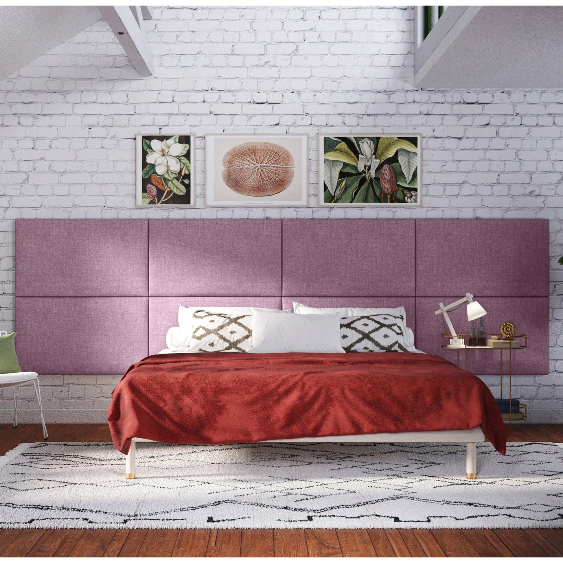 Jaxx Panelist Modern Padded Headboard - Set of 2 Wall Mounted Panels (Each 22.5"H x 38"W) - King Double Tall (19519) - SchoolOutlet