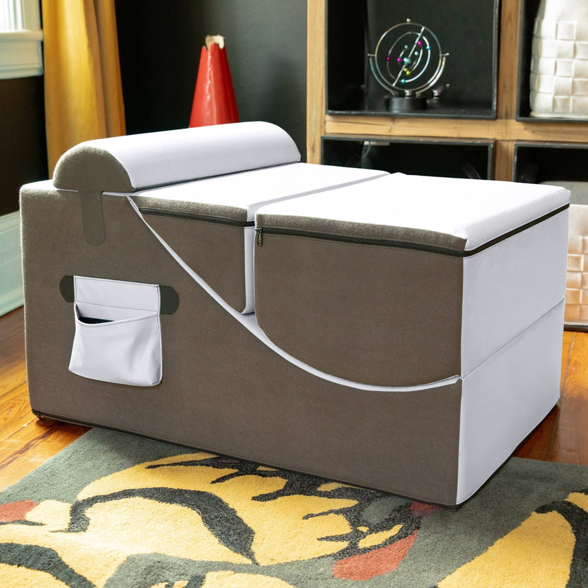 Jaxx Flexx V - Tex Convertible 3 in 1 Gamer Chair, Table, & Ottoman w/ Adjustable Headrest & Pocket (19540) - SchoolOutlet
