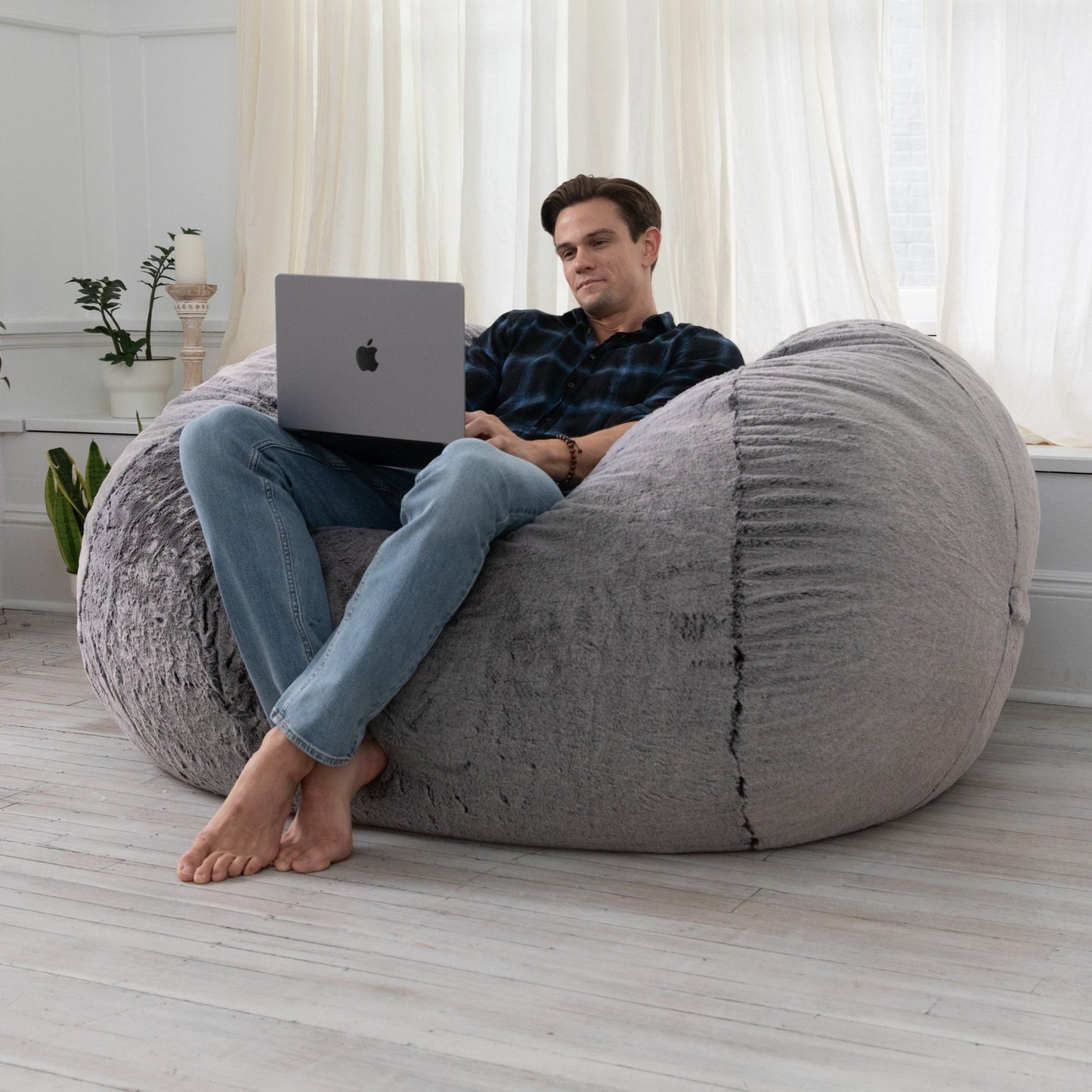 Jaxx 6 Foot Bean Bag, Loveseat, Sofa & Lounger, Premium Luxe (19594) - SchoolOutlet