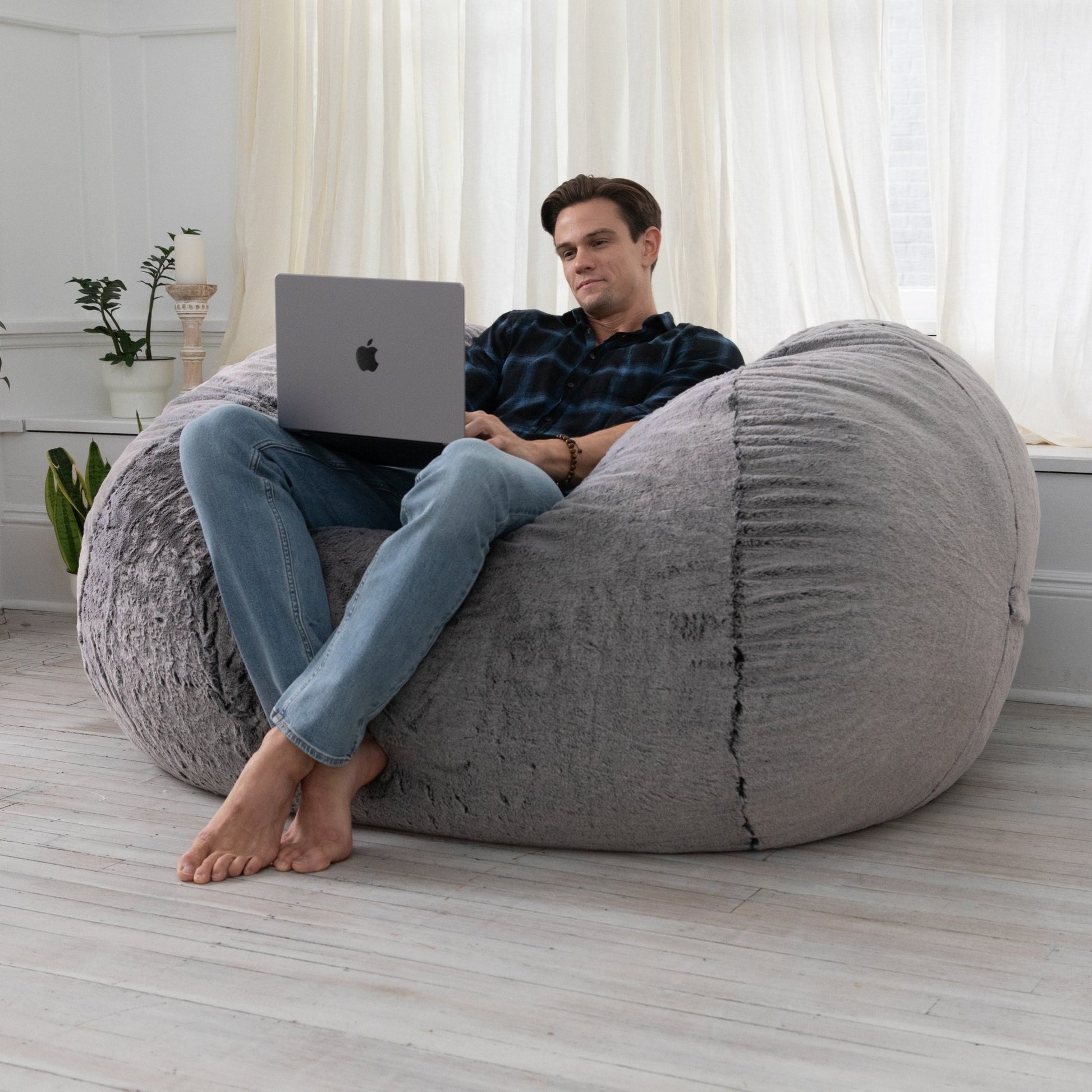 Jaxx 6 Foot Bean Bag, Loveseat, Sofa & Lounger, Premium Luxe (19594) - SchoolOutlet