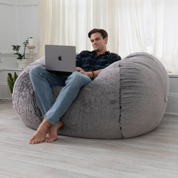 Jaxx 6 Foot Bean Bag, Loveseat, Sofa & Lounger, Premium Luxe (19594)