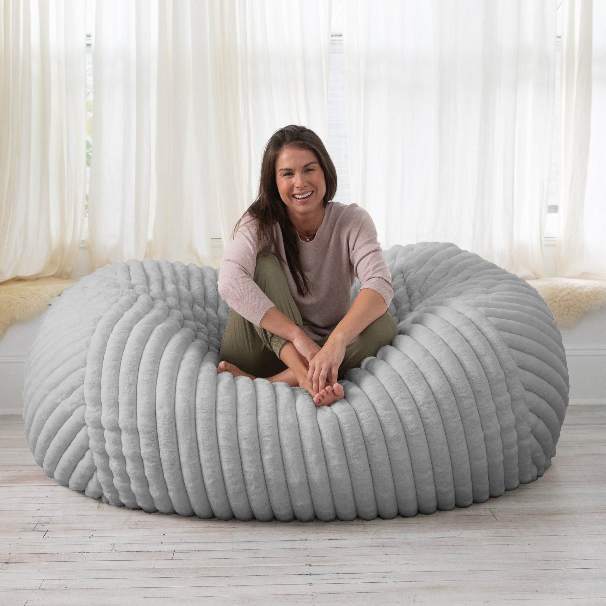 Jaxx 6 Foot Bean Bag, Loveseat, Sofa & Lounger, Mondo Fur (19595) - SchoolOutlet