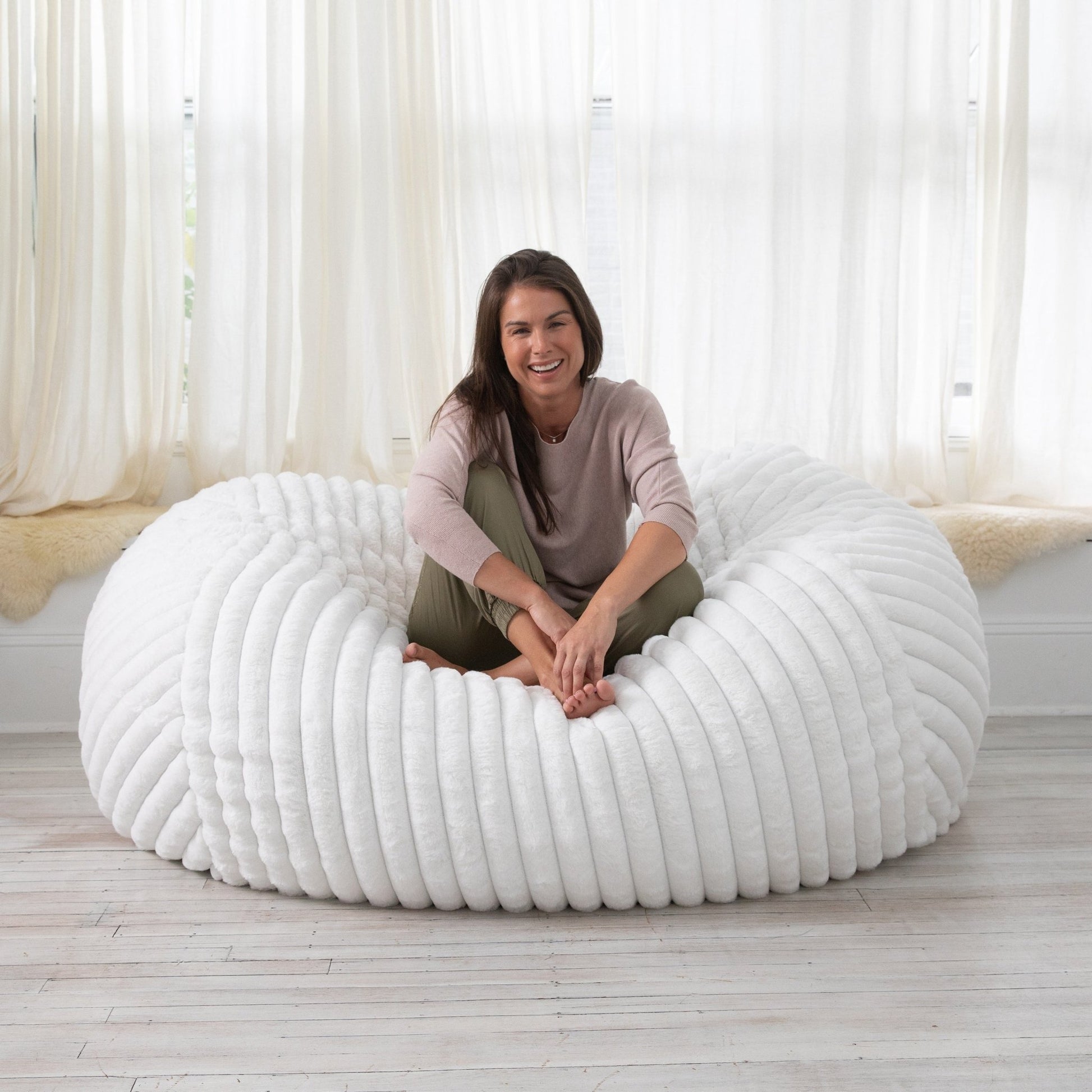 Jaxx 6 Foot Bean Bag, Loveseat, Sofa & Lounger, Mondo Fur (19595) - SchoolOutlet