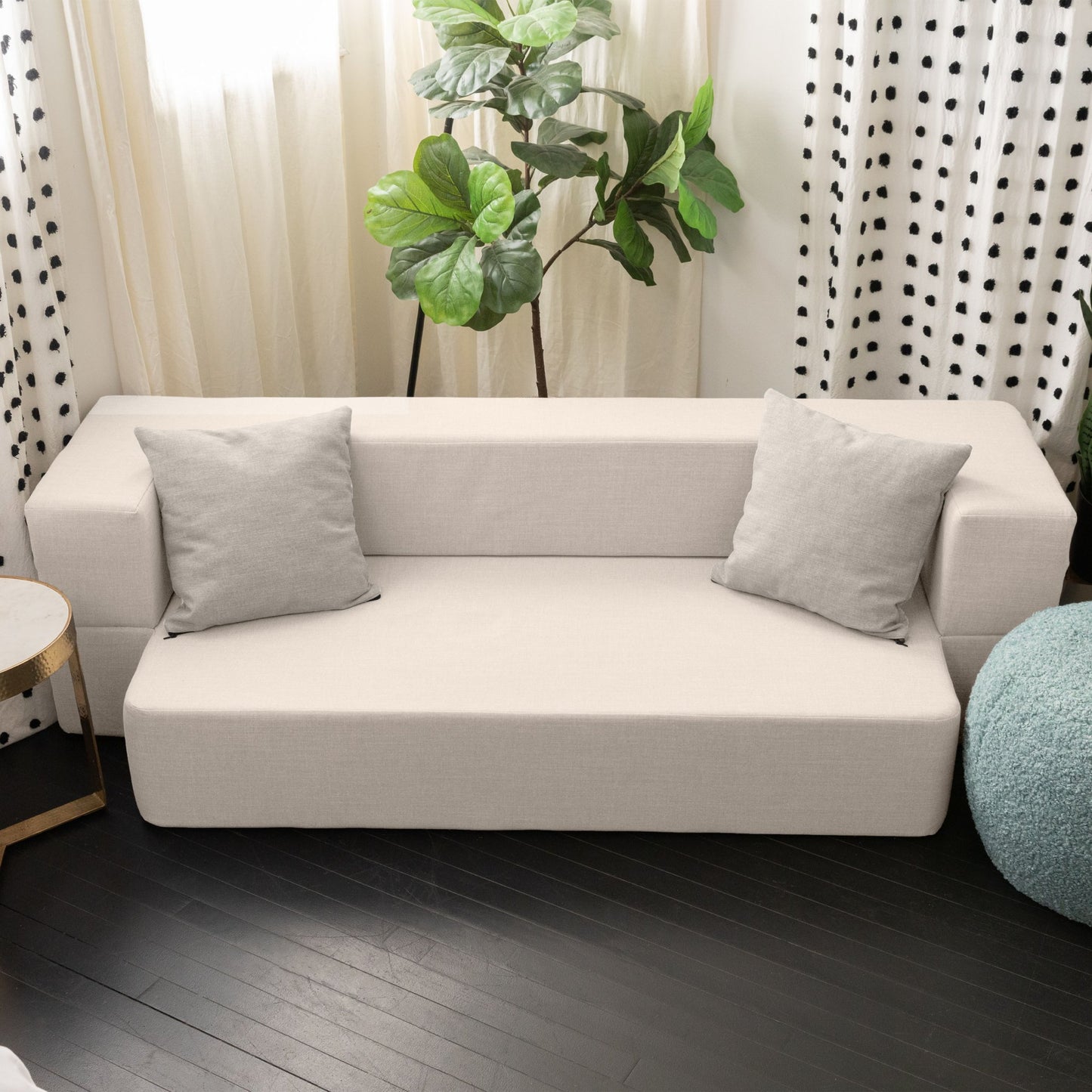 Jaxx Zenzi Loveseat Twin - Convertible Couch / Twin Sleeper, Bru Smart (19600) - SchoolOutlet