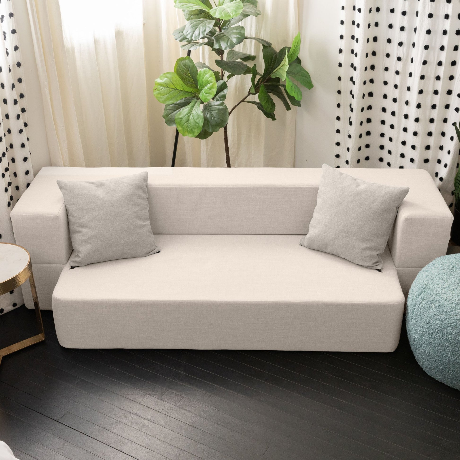Jaxx Zenzi Loveseat Twin - Convertible Couch / Twin Sleeper, Bru Smart (19600) - SchoolOutlet