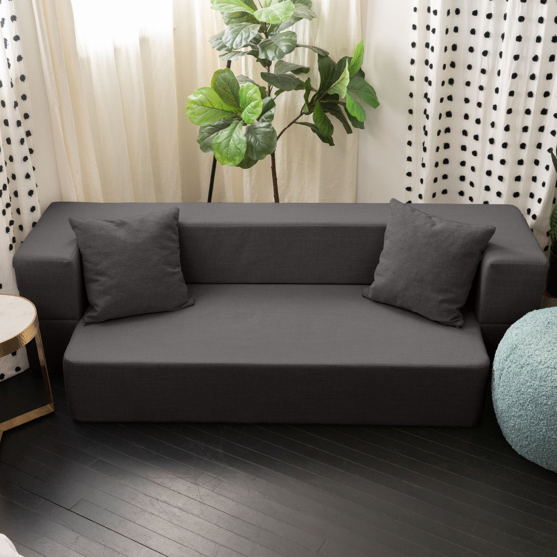 Jaxx Zenzi Loveseat Twin - Convertible Couch / Twin Sleeper, Bru Smart (19600) - SchoolOutlet
