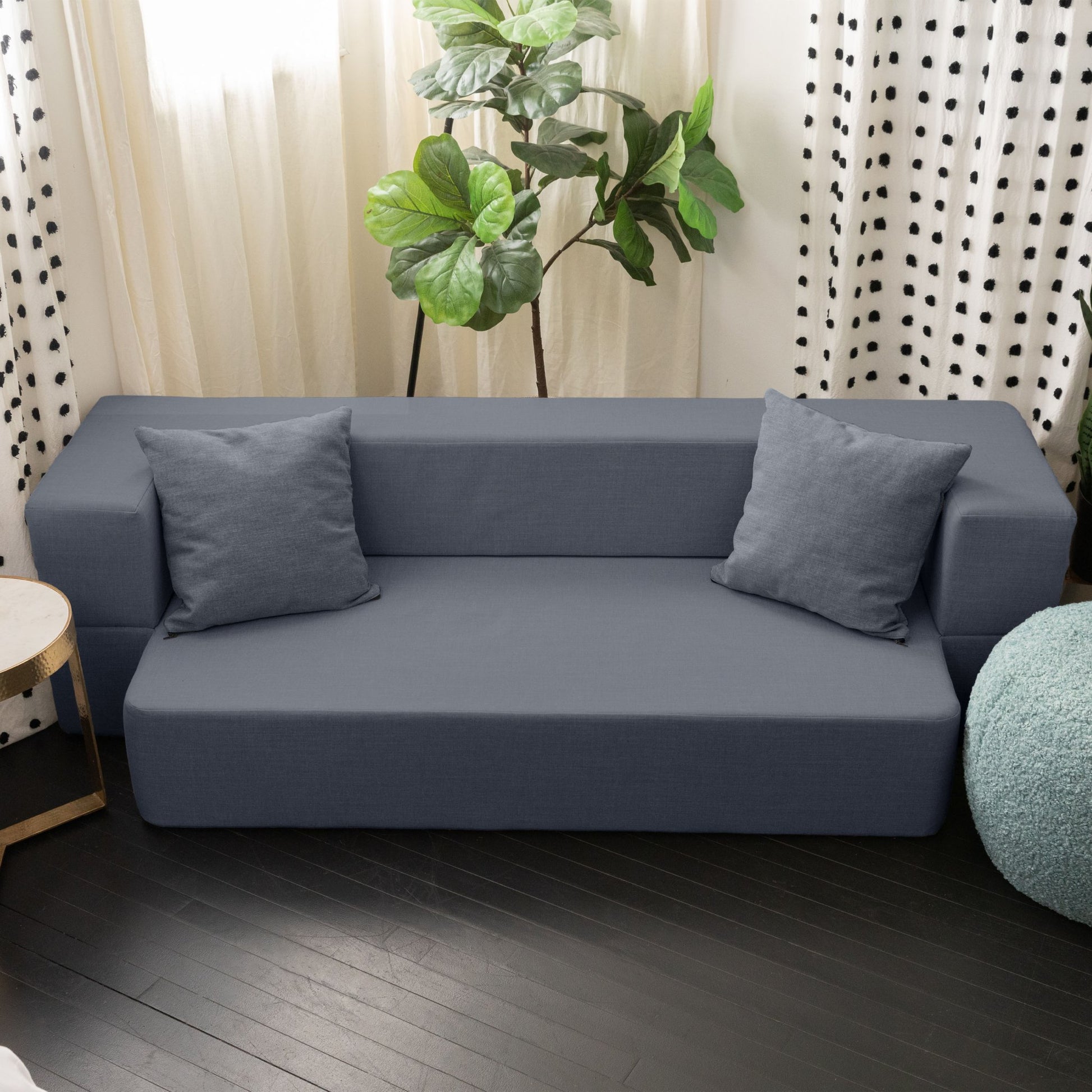 Jaxx Zenzi Loveseat Twin - Convertible Couch / Twin Sleeper, Bru Smart (19600) - SchoolOutlet