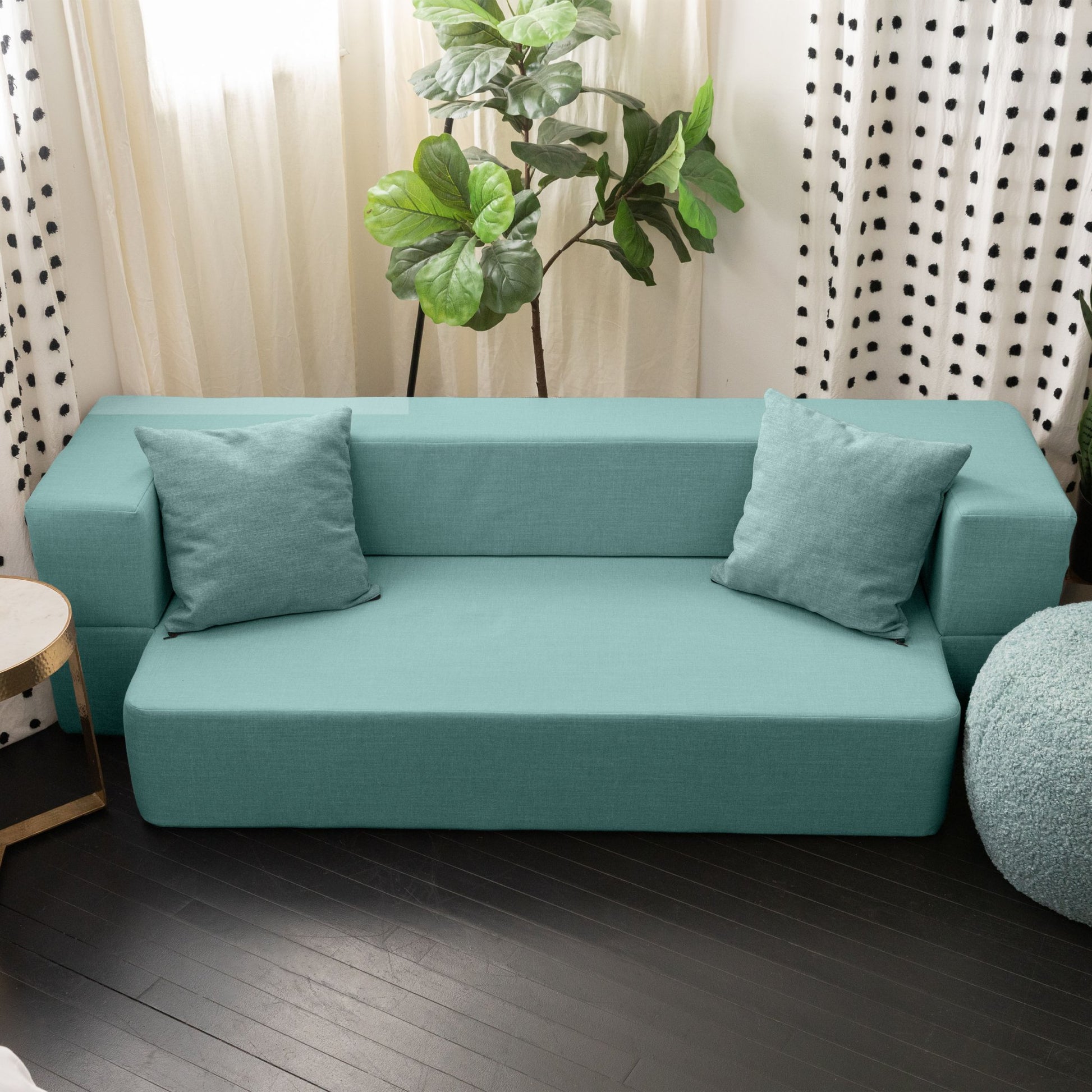 Jaxx Zenzi Loveseat Twin - Convertible Couch / Twin Sleeper, Bru Smart (19600) - SchoolOutlet