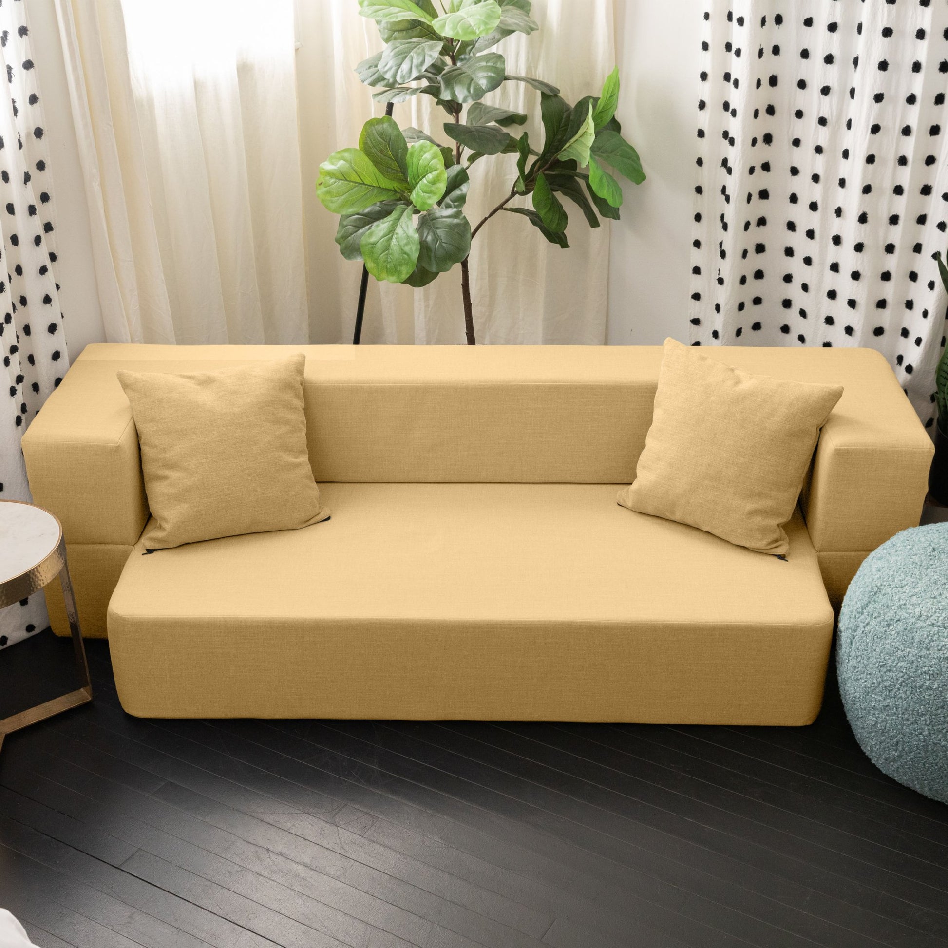 Jaxx Zenzi Loveseat Twin - Convertible Couch / Twin Sleeper, Bru Smart (19600) - SchoolOutlet