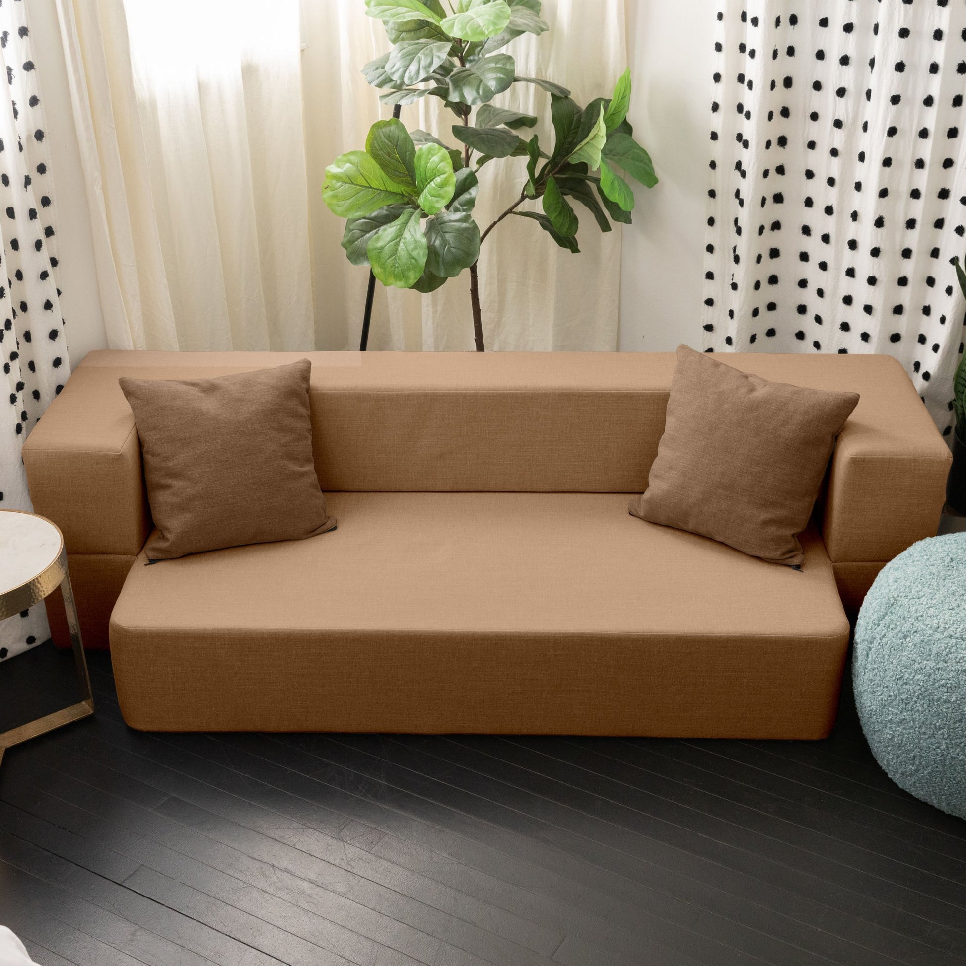 Jaxx Zenzi Loveseat Twin - Convertible Couch / Twin Sleeper, Bru Smart (19600) - SchoolOutlet