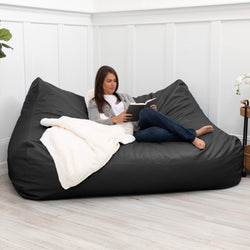 Jaxx Atrium Collection Lozia Loveseat - Large Foam Bean Bag Sofa for Home Theaters, Offices, Schools, Reception & Waiting Rooms (19632)