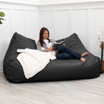 Jaxx Atrium Collection Lozia Loveseat - Large Foam Bean Bag Sofa for Home Theaters, Offices, Schools, Reception & Waiting Rooms (19632) - SchoolOutlet