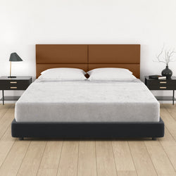 Jaxx Panelist Modern Padded Headboard - Set of 4 Wall Mounted Panels (Each 11.25"H x 30"W) - Queen, Vegan Leather (19721)