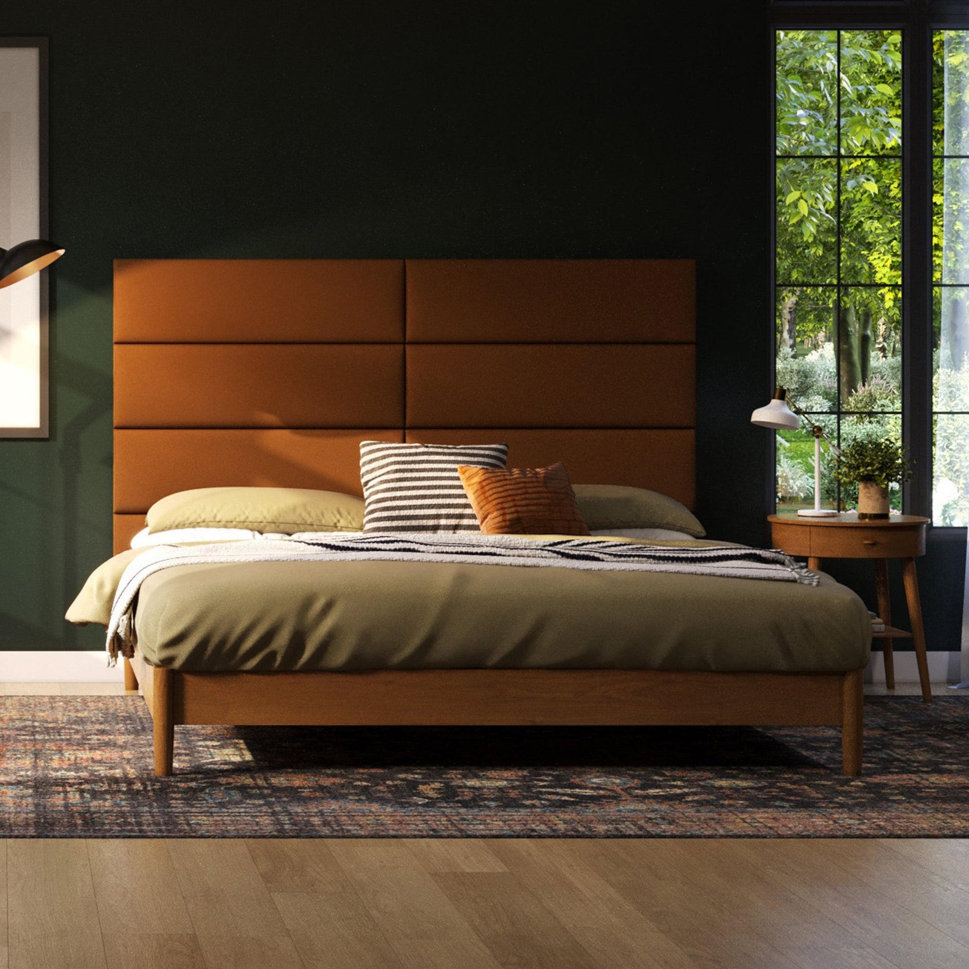 Jaxx Panelist Modern Padded Headboard - Set of 4 Wall Mounted Panels (Each 11.25"H x 38"W) - King (19722) - SchoolOutlet
