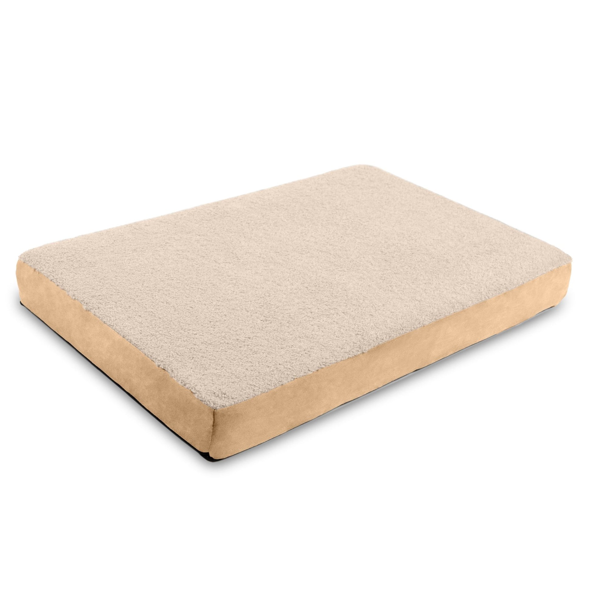 Jaxx Cubbi Dog Bed - Plush Boucle Sherpa Top for Cozy Comfort, Supportive Memory Foam for Joint Pain Relief, No - Slip Base for Stability, Machine Washable Cover and Waterproof Liner, Medium (19751) - SchoolOutlet