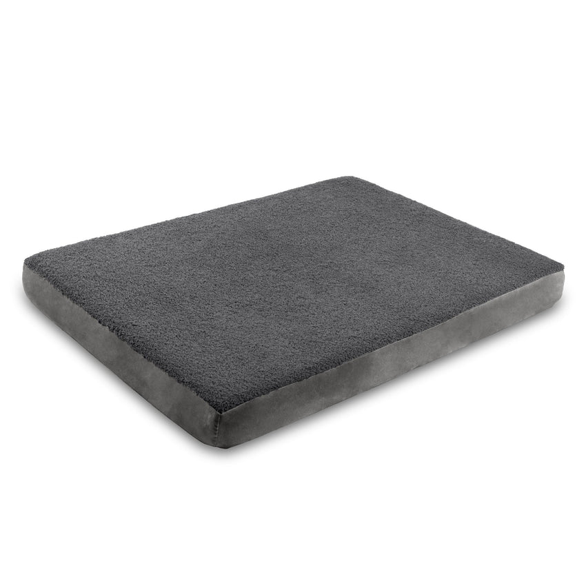 Jaxx Cubbi Dog Bed - Plush Boucle Sherpa Top for Cozy Comfort, Supportive Memory Foam for Joint Pain Relief, No - Slip Base for Stability, Machine Washable Cover and Waterproof Liner, Large (19752) - SchoolOutlet