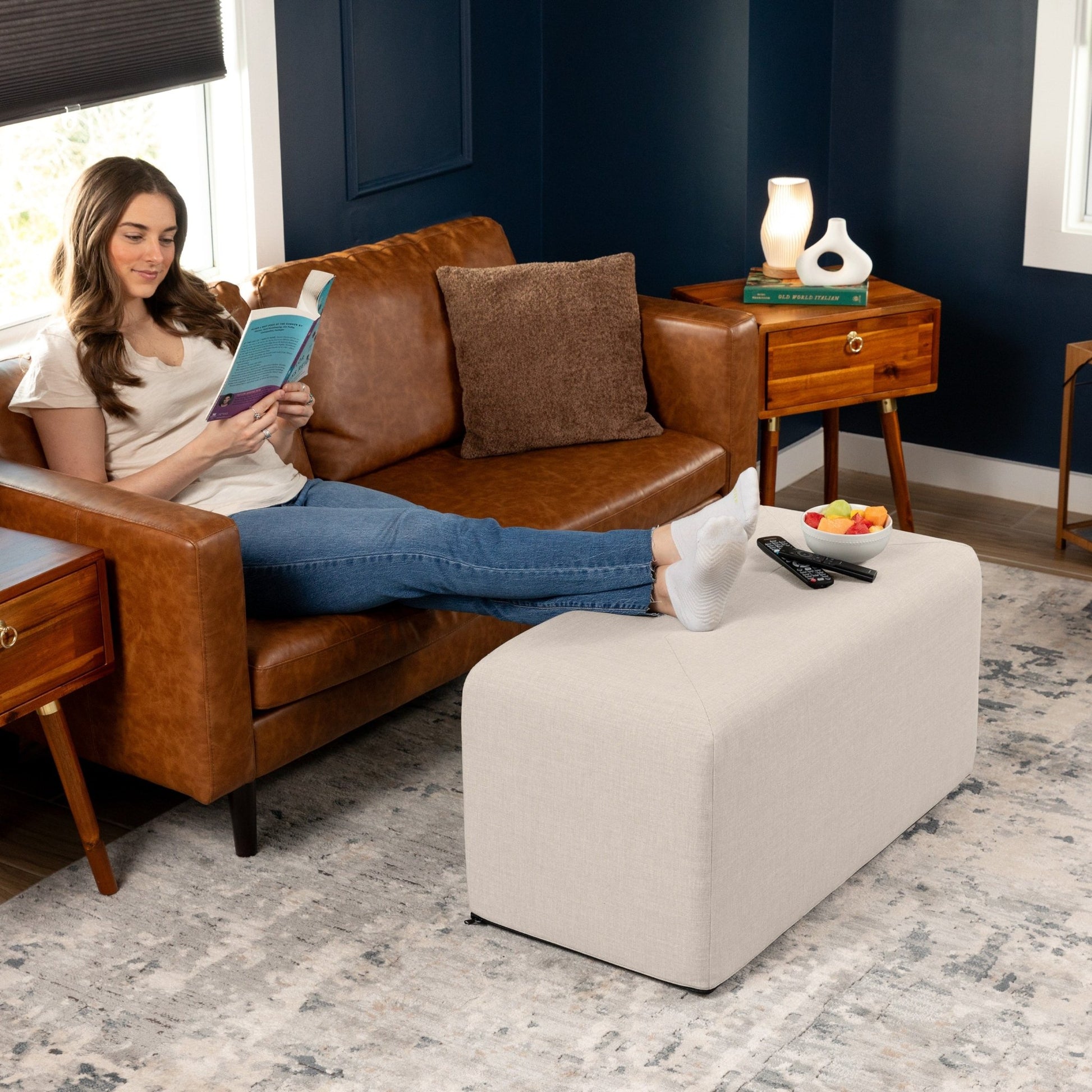 Jaxx Monroe Large Rectangular Foam Ottoman / Coffee Table, (36 x 18) (19773) - SchoolOutlet