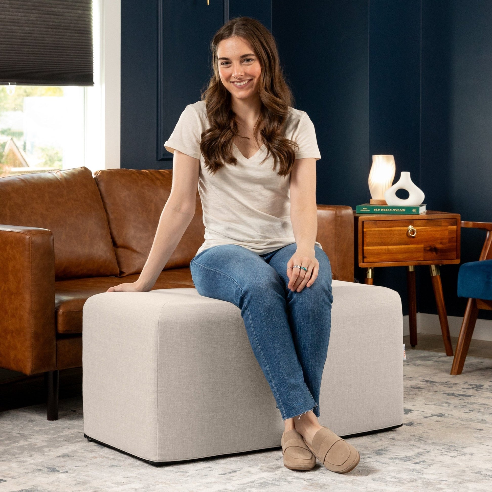 Jaxx Monroe Large Rectangular Foam Ottoman / Coffee Table, (36 x 18) (19773) - SchoolOutlet