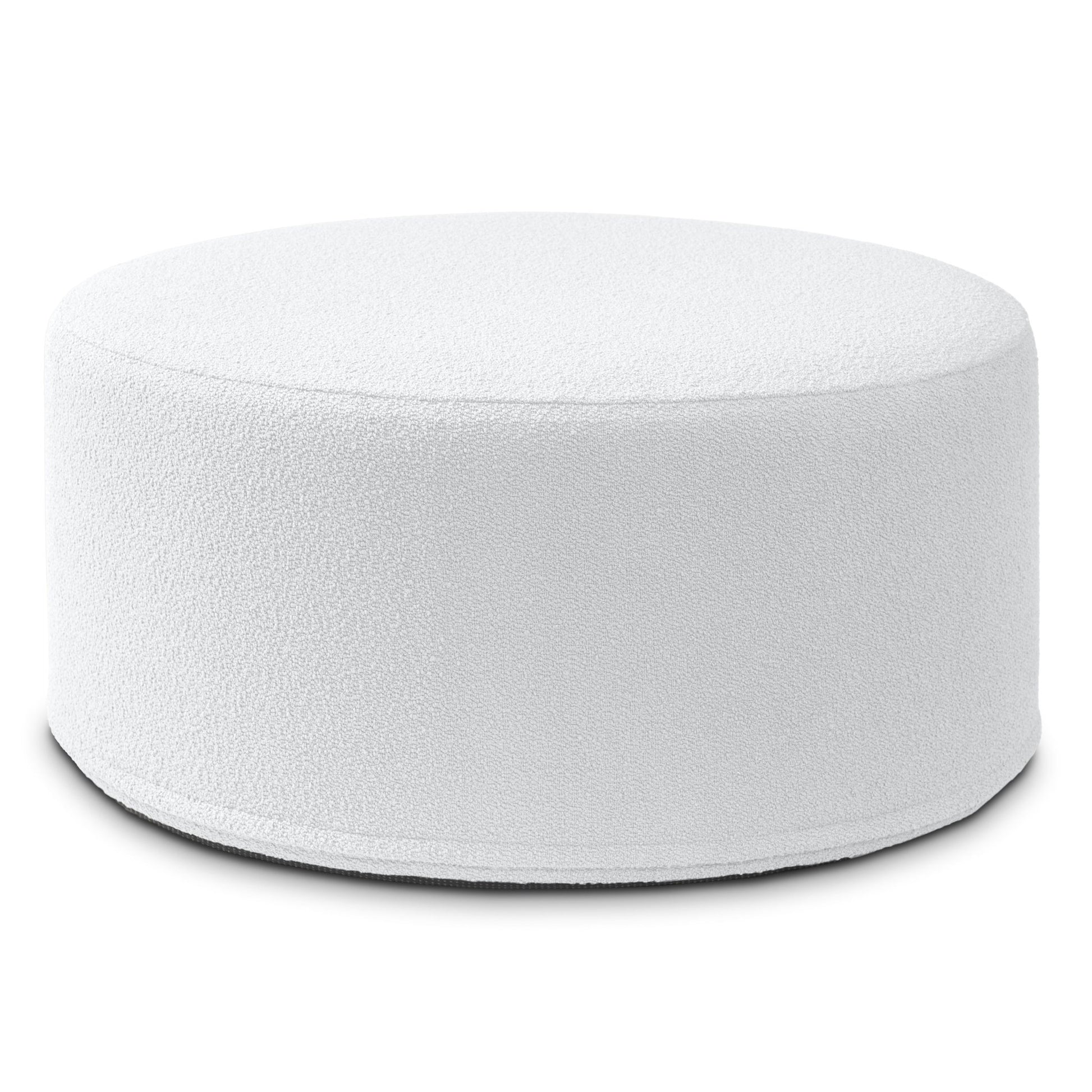 Jaxx Candler Round Couch Ottoman - Oversized Giant Coffee Table & Foot Rest, 36", Luxe Boucle (19784) - SchoolOutlet