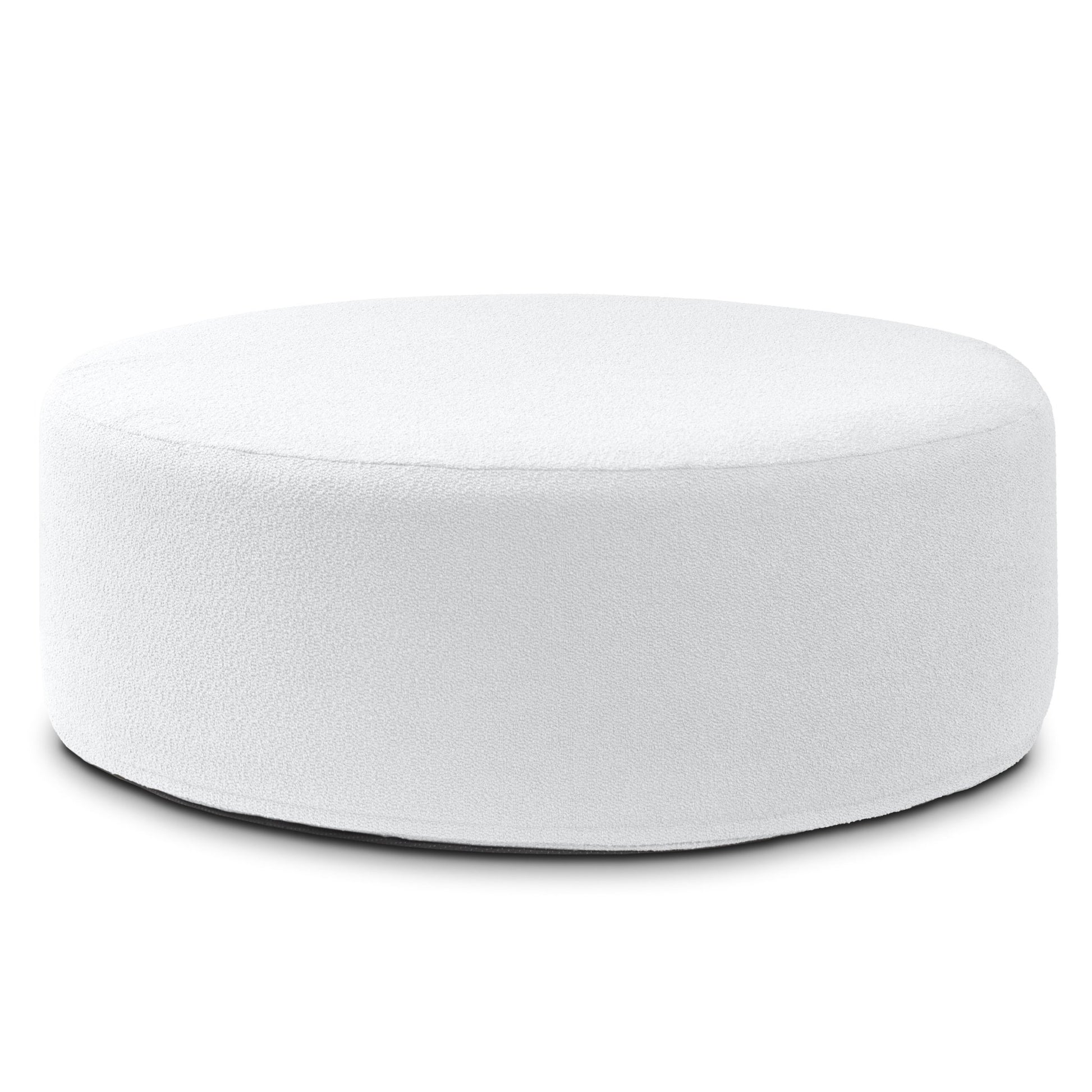 Jaxx Candler Round Couch Ottoman - Oversized Giant Coffee Table & Foot Rest, 48", Luxe Boucle (19785) - SchoolOutlet