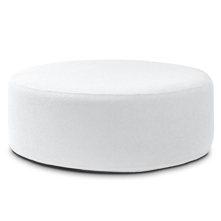 Jaxx Candler Round Couch Ottoman - Oversized Giant Coffee Table & Foot Rest, 48", Luxe Boucle (19785) - SchoolOutlet