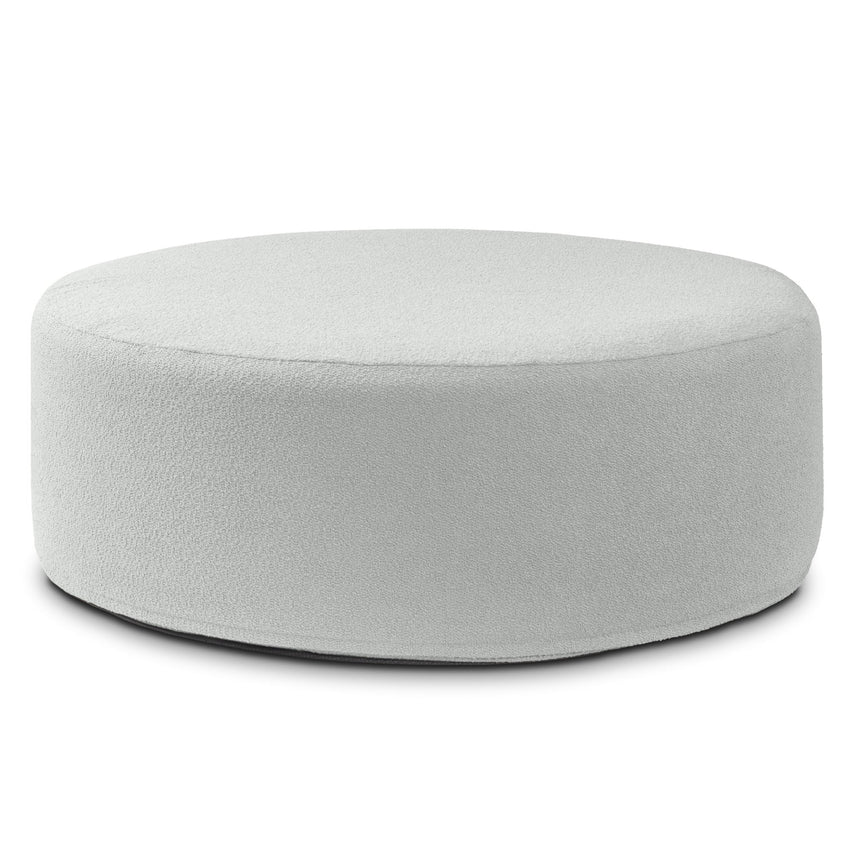 Jaxx Candler Round Couch Ottoman - Oversized Giant Coffee Table & Foot Rest, 48", Luxe Boucle (19785) - SchoolOutlet