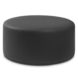 Jaxx Candler Round Couch Ottoman - Oversized Giant Coffee Table & Foot Rest, 36" - Premium Faux Leather (19786)