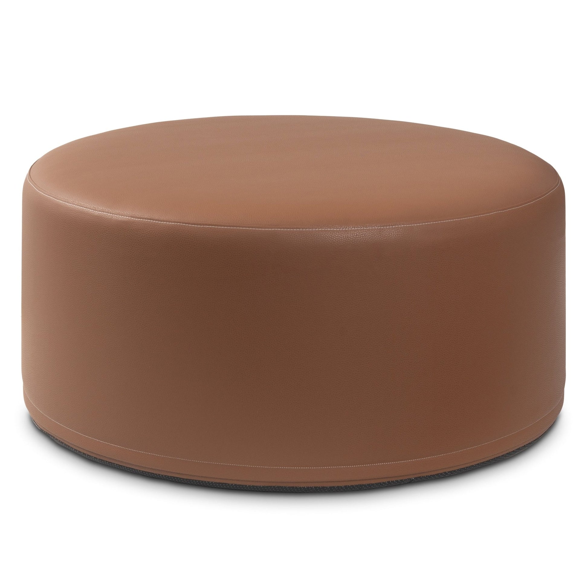 Jaxx Candler Round Couch Ottoman - Oversized Giant Coffee Table & Foot Rest, 36" - Premium Faux Leather (19786) - SchoolOutlet