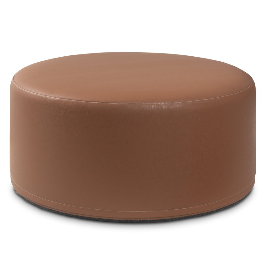 Jaxx Candler Round Couch Ottoman - Oversized Giant Coffee Table & Foot Rest, 36" - Premium Faux Leather (19786) - SchoolOutlet